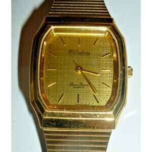 Lucien‎ Piccard Dufonte Gold Tone Tank Watch Mens Quartz